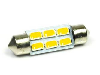 WW Żarówka samochodowa LED C5W 6 SMD 5630 Biała ciepła