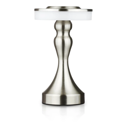 Lampa stołowa z wbudowanym akumulatorem | Lampa nocna z trzema barwami świecenia | Nastrojowa lampka do hotelu, restauracji | HJA14-A-SILVER