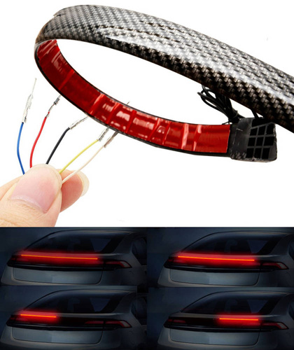 Trzecie światło STOP pod spoiler, na tył samochodu | LED | długość 120 cm | imitacja karbon, taśma samoprzylepna