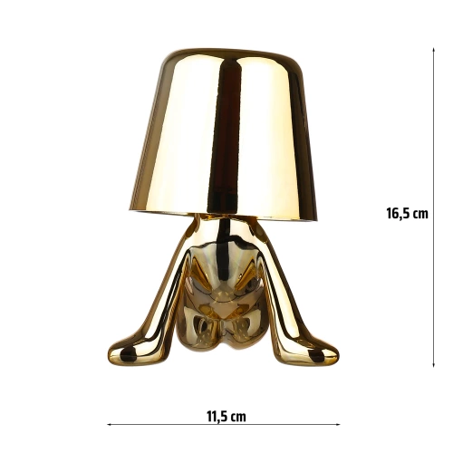 Lampka nocna z wbudowanym akumulatorem | HJA23-C-GOLD| Nowoczesna lampa stołowa z dotykową obsługą