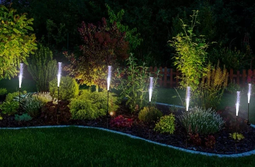 Kwiatek solarny | Ogrodowa lampa solarna LED Zimne ognie | 90 cm, 600 mAh | FLD-45-WHITE