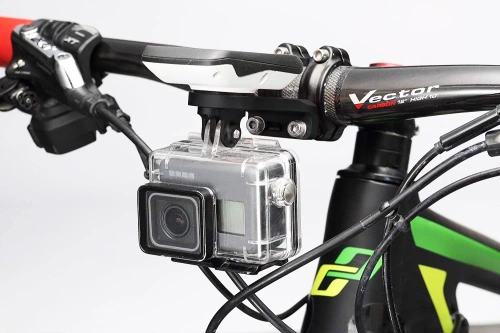 Uchwyt na mostek do komputera rowerowego i GoPro | Aluminiowy uchwyt kompatybilny z Garmin, Bryton | MBZJ-042