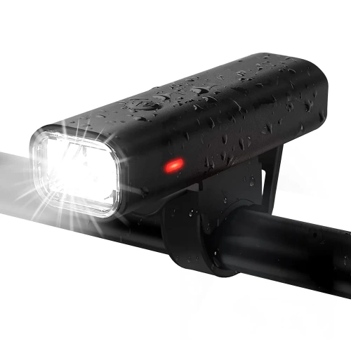 Reflektor rowerowy LED 400 lm USB-C | Wodoodporna lampka na rower z trybem SOS | Mocna lampka z wbudowanym akumulatorem | XJLQD