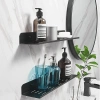 Czarna pólka pod prysznic 50cm | Półka wisząca | BDS-L50CM-B| Metalowa półka łazienkowa