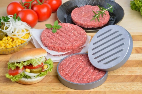 Forma do burgera | Praska do mięsa | Forma do przyrządzenia mięsa na grilla | HM-S117-SILVER