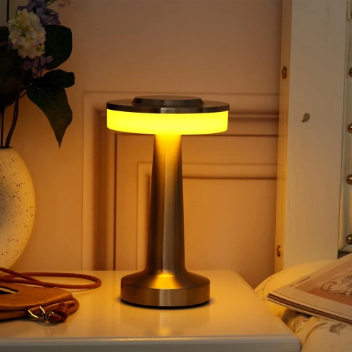 Bezprzewodowa lampka stołowa | Dotykowa lampka nocna z regulowaną barwą światła | Lampka USB | HJA14-WHITE
