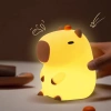 Silikonowa lampka nocna LED Kapibara | Przenośna lampka dziecięca 8 trybów świecenia z timerem | Lampka nocna emitująca ciepłe światło  3000K | DS-CPBR-01