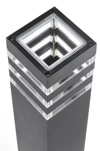 Lampa ogrodowa stojąca, słupek kwadratowy aluminiowy, czarny mat 60cm | Zasilanie 230V, gniazdo E27 | LLS-60CM