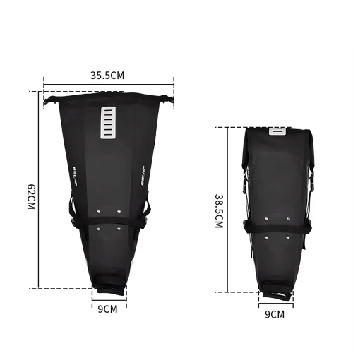 Wodoodporna torba rowerowa 10L | Sakwa bikepackingowa z odblaskami | Torba rowerowa pod siodełko |  BCB-004