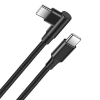 Kabel GSM | Kabel kątowy USB-C | Kabel z wtykiem 90st. | Szybkie ładowanie POWER DELIVERY | Kabel z transmisją danych | PD-F60W-1M-B