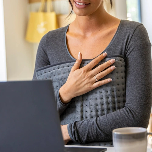 Mata grzewcza, elektryczny termofor na plecy, mięśnie, stawy 30 x 60 cm | HPD-3060-Grey