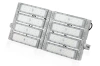 Profesjonalny halogen 400W LED | Mocne oświetlenie do hal sportowych, fabryk, domu | Aluminiowa lampa | Naświetlacz z regulowanym uchwytem | TMN-400W-SILVER