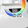 Budzik LED z ładowarką bezprzewodową, głośnikiem Bluetooth i lampką nocną RGB – zegar multifunkcyjny BT3401