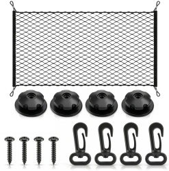 Siatka do bagażnika samochodowego | Elastyczna siatka zabezpieczająca 110 × 60 cm | Organizer bagażu | Siatka transportowa | CTM-110*60CM-B