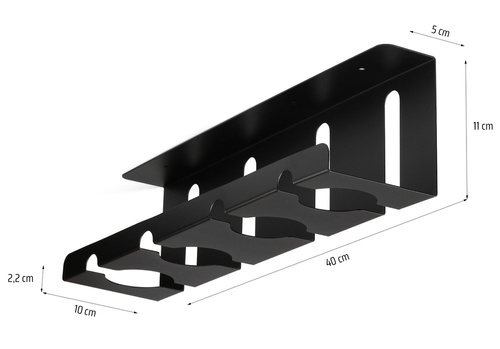 Organizer na kable pod blat biurka 40 cm | Koszyk, prowadnica, uchwyt | Czarny | CWT-O2