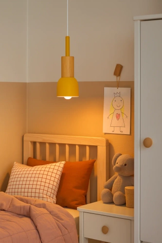 Lampa wisząca żółta z drewnianym elementem | Minimalistyczna  lampa w stylu skandynawskim z oprawą sufitowa E27 do salonu, sypialni | YG-XD002C-Y