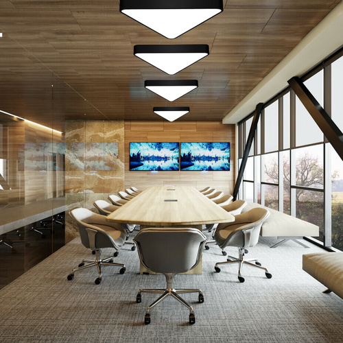 Lampa sufitowa wisząca LED 40W | trójkątna pełna | aluminium | CCD niemrugająca | Φ60x6 | LPL-007