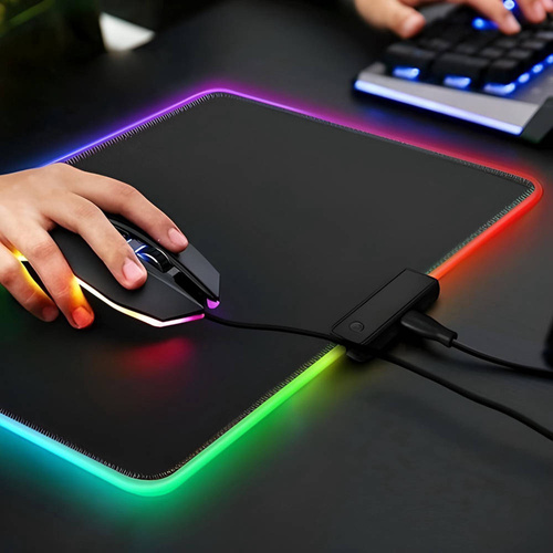 Podkładka pod mysz | 35x25 cm | podświetlenie LED RGB | 13 trybów świecenia | MP-001S