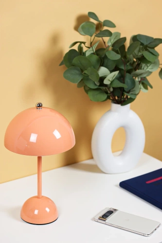 Stylowa lampka stołowa | Bezprzewodowa lampka nocna z trzema barwami świecenia | HJA27-1-PINK