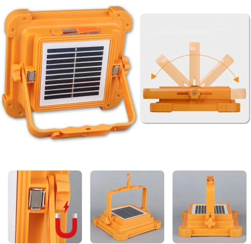 Lampa robocza solarna | Funkcja powerbanku | LED | TGD-50W-YELLOW