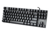 Gamingowa klawiatura mechaniczna z podświetleniem LED RGB, TKL, niebieskie przełączniki | T18
