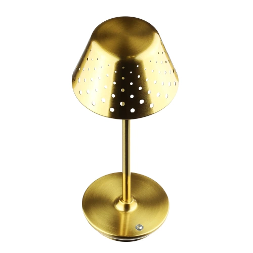 Lampa stołowa z wbudowanym akumulatorem | Lampa nocna z trzema barwami świecenia | Nastrojowa lampka do hotelu, restauracji | HJA15-GOLD