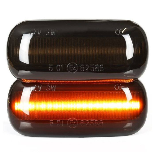 Lampki kierunkowskazów bocznych LED | dymiony klosz | dynamiczne | AUDI A3 i S3 8P, A4 i S4 i RS4 B6 B7 B8, A6 i S6 i RS6 C5 C6 | PL1812CB12-D