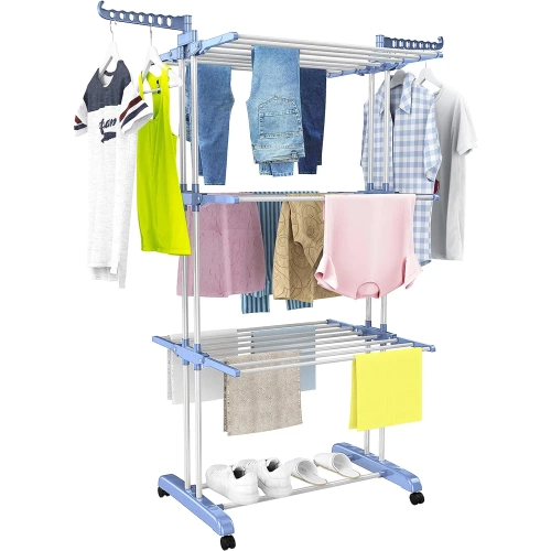 Suszarka na pranie | Pionowa suszarka do ubrań | Poziomowa suszarka na pranie | TW-116-BLUE