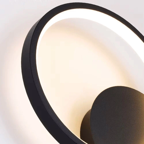 Okrągły kinkiet LED | Minimalistyczna, metalowa lampa ścienna 14W | YG-W005-B