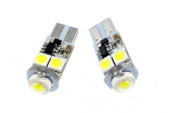 Żarówka samochodowa LED W5W T10 HIGH POWER + 4 SMD 5050 CAN BUS