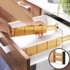 Organizer meblowy do szuflady | Regulowane przegródki meblowe | Bambusowy separator z 9 przekładkami | KBT-W566