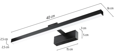 Kinkiet nad lustro | Oświetlenie łazienkowe | Lampa, lampka nad obraz | MIH-40CM