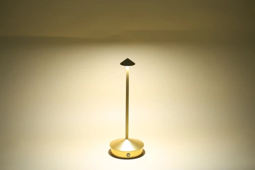 Lampa stołowa z wbudowanym akumulatorem | Lampa nocna z trzema barwami świecenia | Nastrojowa lampka do hotelu, restauracji | HJA32-ROSEGOLD
