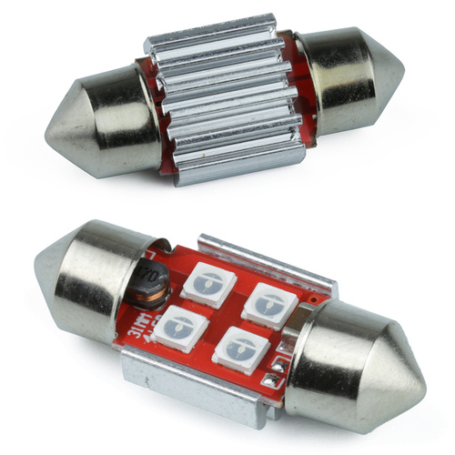 Żarówka samochodowa LED C5W 4 SMD 3535 CAN BUS niebieska