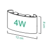 Lampa ogrodowa, kinkiet elewacyjny zewnętrzny LED | góra - dół | 4W, IP65 | BD-C041-4W