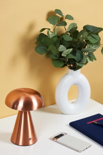 Lampa stołowa z wbudowanym akumulatorem | Lampa nocna z trzema barwami świecenia | Nastrojowa lampka do hotelu, restauracji | HJA24-COPPER