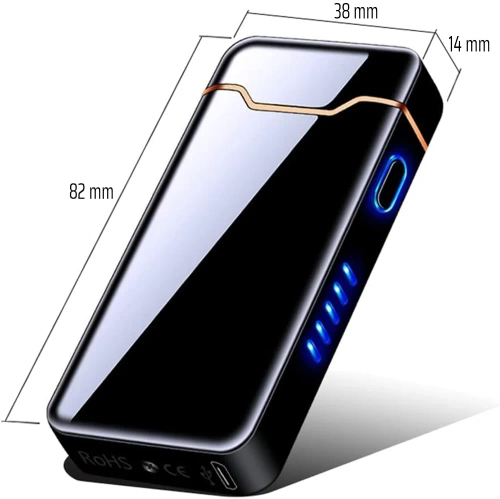 Nowoczesna zapalniczka plazmowa | Elektryczna zapalniczka ładowana przez USB | JL-818-BLACK