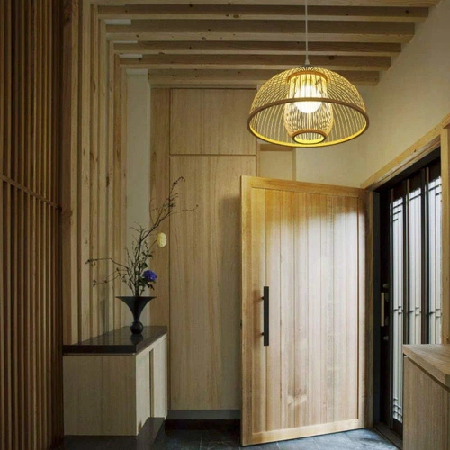 Ręcznie robiona lampa bambusowa wisząca | BOHO | Chiński żyrandol