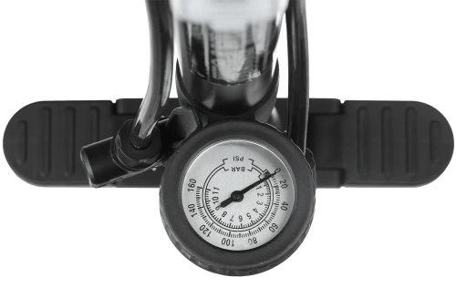 Pompka rowerowa z manometrem Presta Schrader Dunlop 160 PSI | Pompka podłogowa z manometrem i adapterami do opon i piłek | Uniwersalna pompka rowerowa z manometrem 11 bar |  ZY-6138C