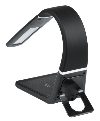 Lampka biurkowa LED | Ładowarka indukcyjna Qi | Elastyczne ramię | Dodatkowy port USB | MT-603