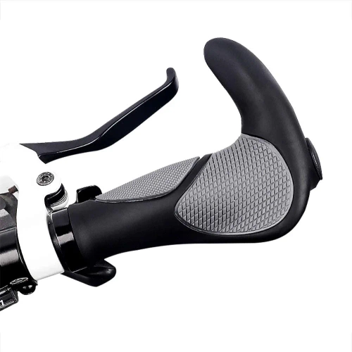 Chwyty rowerowe ergonomiczne z rogami | Antypoślizgowe uchwyty kierownicy | MTB, trekking | BHD-233-G