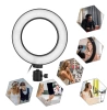 Lampa pierścieniowa LED 16 cm ze statywem 25 cm | Kompaktowy zestaw do makijażu, streamingu i fotografii |
