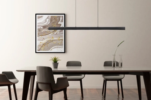 Nowoczesna prostokątna lampa wisząca | sterowanie pilotem | LED | czarna | SX41-120CM-48W-BK