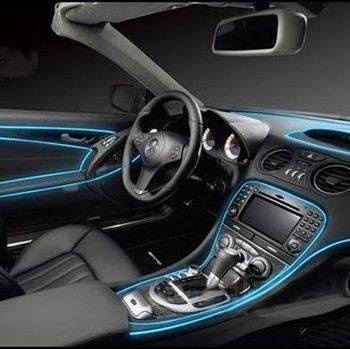 Zestaw El Wire Ice Blue 1M - Światłowód Ambient Light EL Wire z odzielnym inverterem 12V