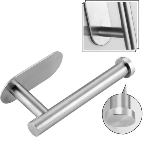 Srebrny uchwyt do papieru | Samoprzylepny wieszak na papier toaletowy | JZU-304-SILVER
