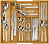 Organizer na sztućce | Bambusowy, regulowany wkład XL do szuflady z 8 przegródkami | KBT-G844