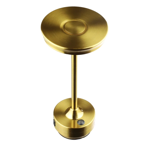 Lampa stołowa z wbudowanym akumulatorem | Lampa nocna z trzema barwami świecenia | Nastrojowa lampka do hotelu, restauracji | HJA30-GOLD