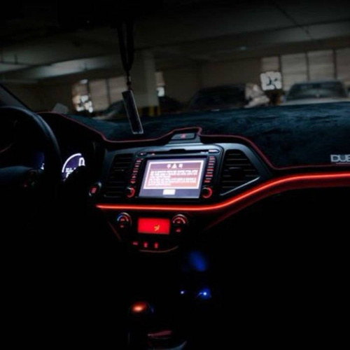 Zestaw El Wire Limonkowy 3M - Światłowód Ambient Light EL Wire z dołączonym inverterem 12V