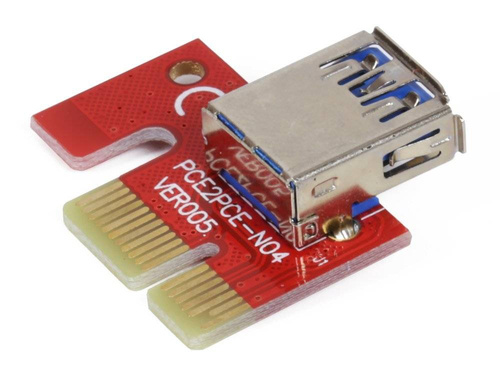 Riser 007S Red | kabel USB 3.0 | zasilanie SATA