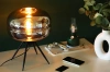 Stylowa lampka nocna z szklanym kloszem | Nowoczesna szklana lampka stołowa | BH-233-BLACK